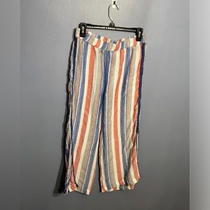 Chelsea & Theodore Women’s Petite Multi Colored Striped Rayon Pants SZ PM Summer